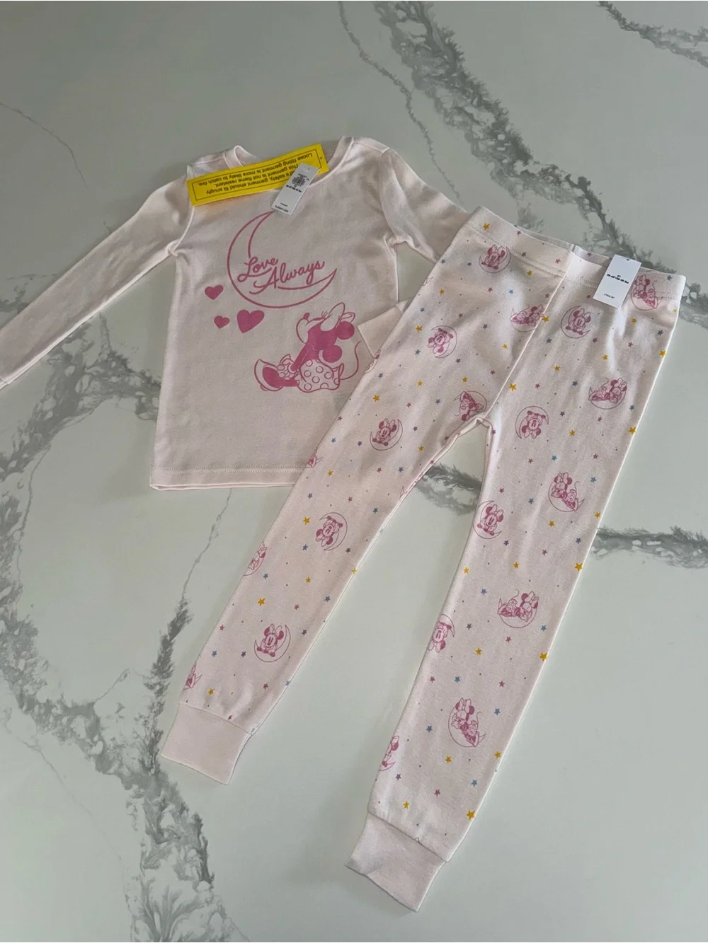 Old Navy Girls Minnie Mouse Pink Moon Pajamas 4T